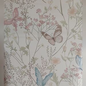 Dimoon Floral Butterfly Wallpaper Peel And Stick 4 Rolls 17.5" x 59" Each New